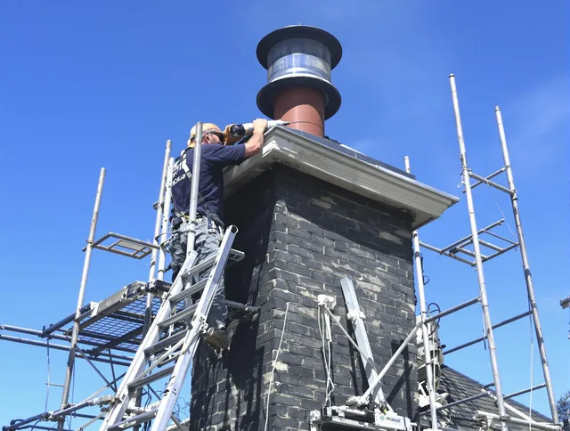Sturdy chimney crown finished by New Franklin Chimney Sweep in New Franklin, OH