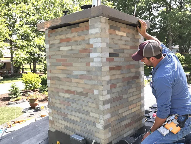 New Franklin Chimney Sweep completing a modern chimney remodel in New Franklin, OH