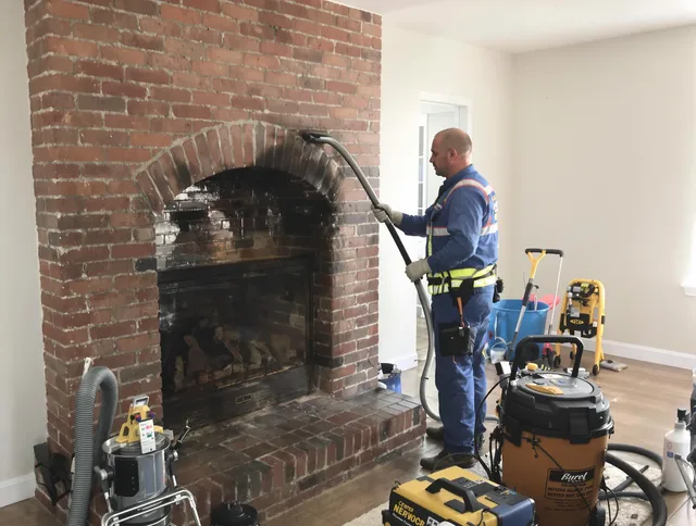New Franklin Chimney Sweep expert performing detailed chimney sweep in New Franklin, OH
