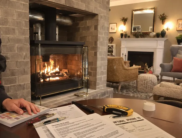New Franklin Chimney Sweep verifying fireplace safety measures in New Franklin, OH