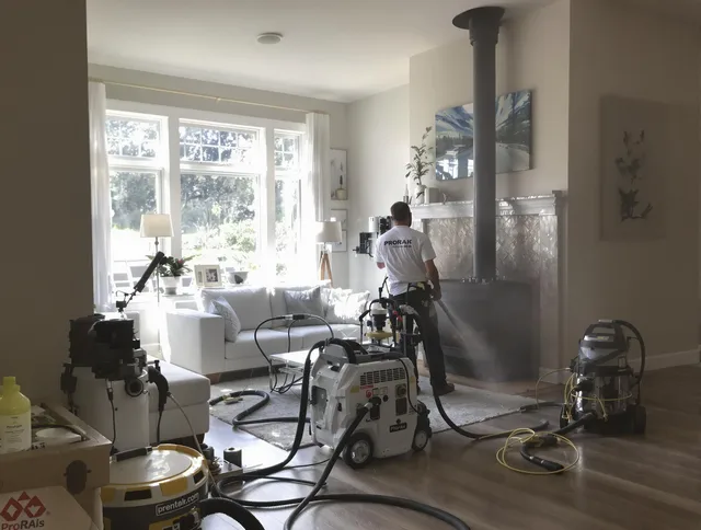 Soot removal service by New Franklin Chimney Sweep for a fireplace in New Franklin, OH